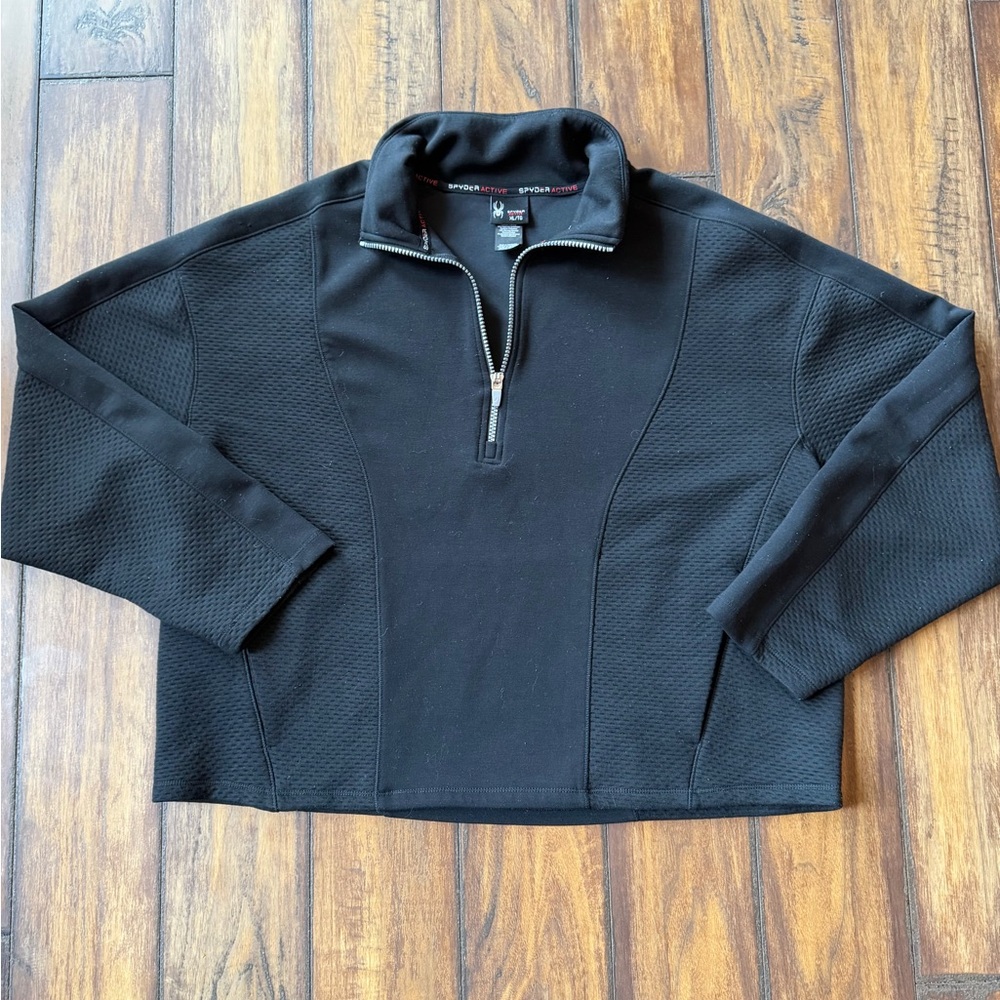 Like New Spyder Black Quarter-Zip Sweatshirt
